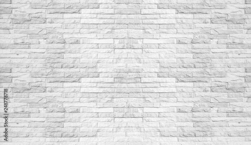 Abstract white brick wall background. Texture background concept. Wall empty template photo