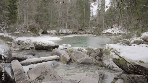 Woods with snow and a pond 4k Sony a6300 25p S-Log2 photo