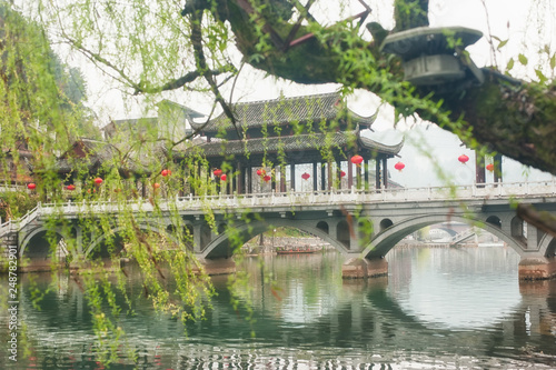 Traditional bridge in Fenghuang old city (Phoenix Ancient Town),Hunan Province, China. photo