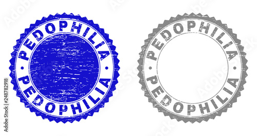 Bilde på lerret Grunge PEDOPHILIA stamp seals isolated on a white background