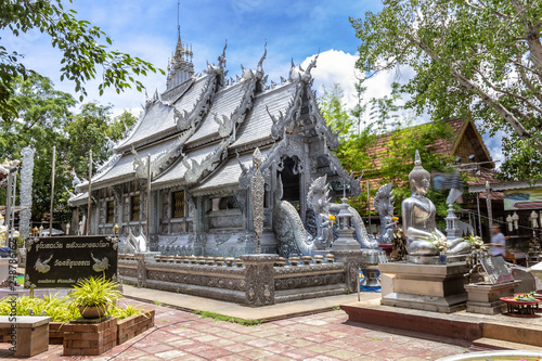 Silver chapel at Srisuphan Temple (In thai call Wat Srisuphan) Wua Lai Road , Hai Ya, Chiang Mai , Thailand. Thai charactor means 