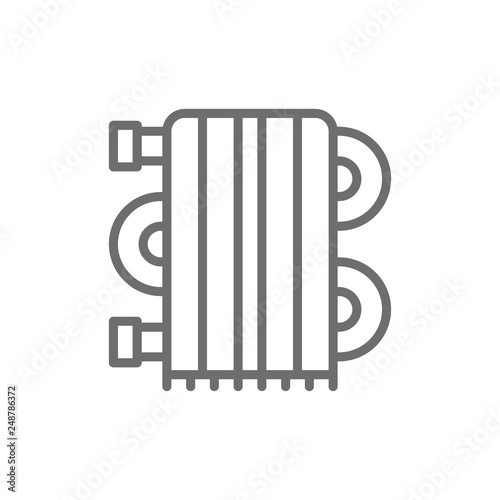 Heating radiator, heater line icon.
