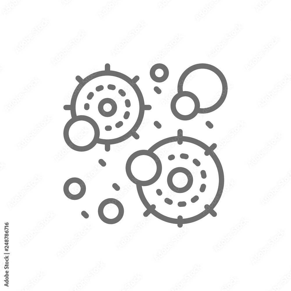 Virus infection, microbe, bacteria line icon. Virus infection, microbe, bacteria line icon.