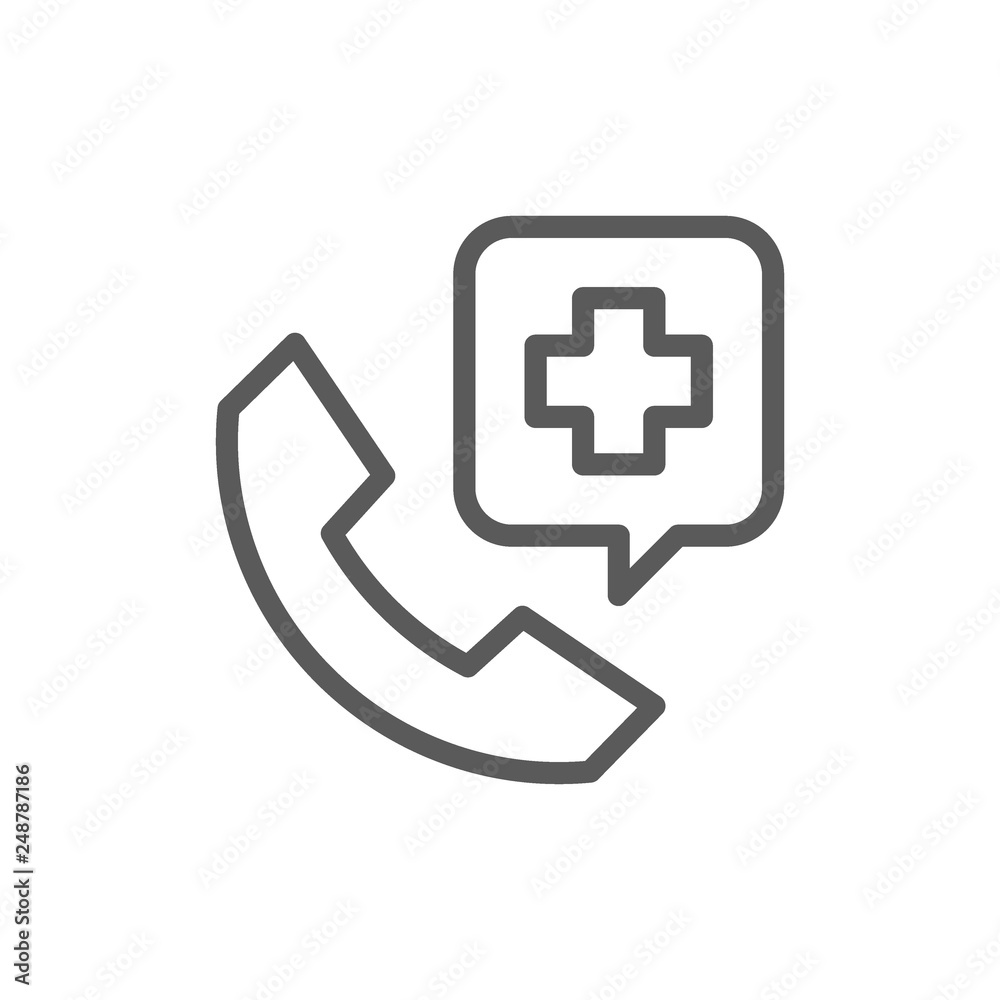 Healthcare call center, medical care line icon. Healthcare call center, medical care line icon.