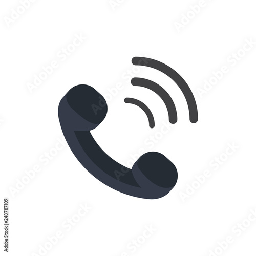 call icon in flat style isolated vector illustration on white transparent background