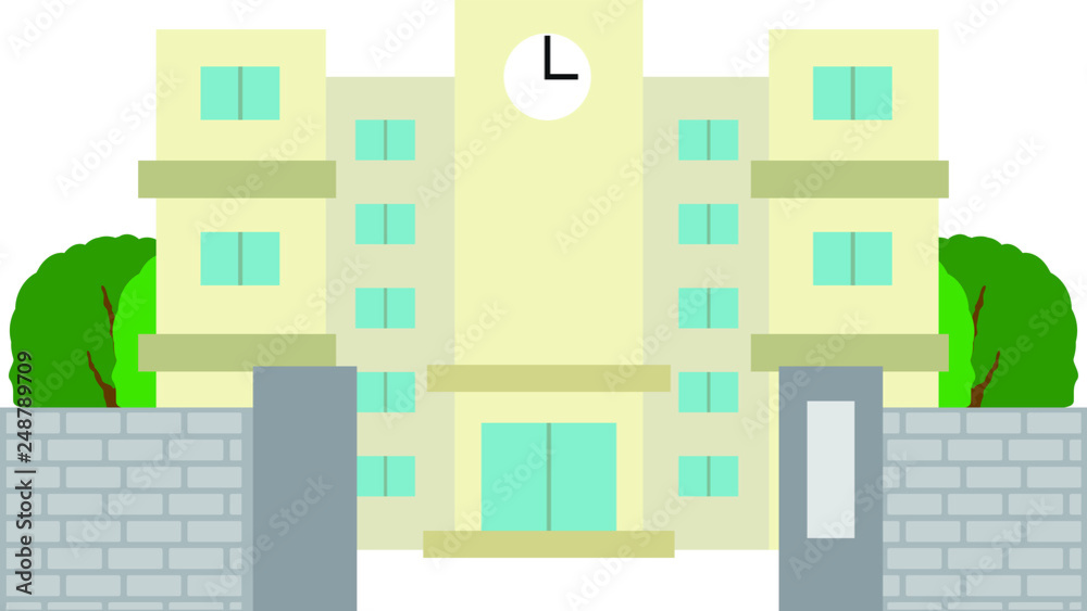 Modern Japanese public school building Modern Japanese public school building