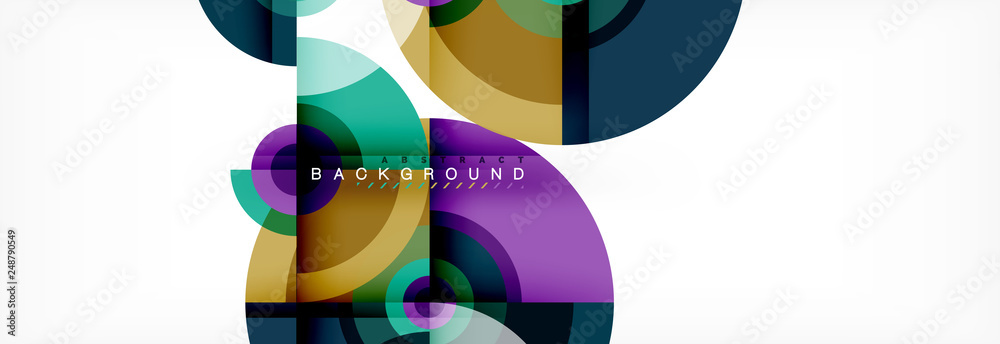 Circle abstract background with triangular shapes for modern design, cover, template, brochure, flyer.