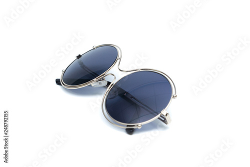 Circle sunglasses isolated on white background.