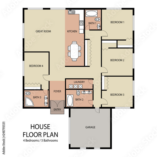 House floor plan with furniture and garage,architectural design of the apartment,