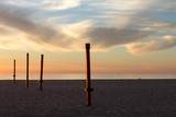 Sunset Hermosa Beach volleyball courts
