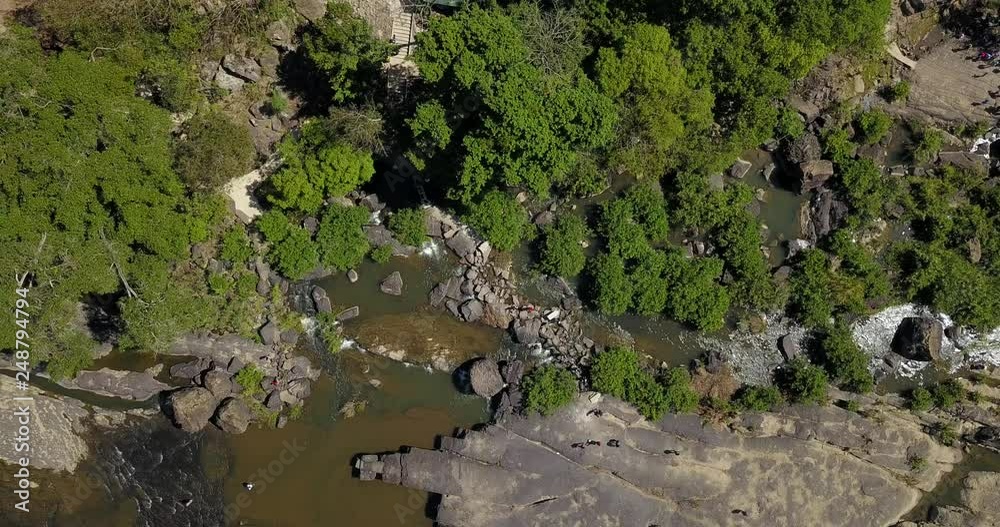 natural waterfall in dalat from aerial view natural waterfall in dalat from aerial view