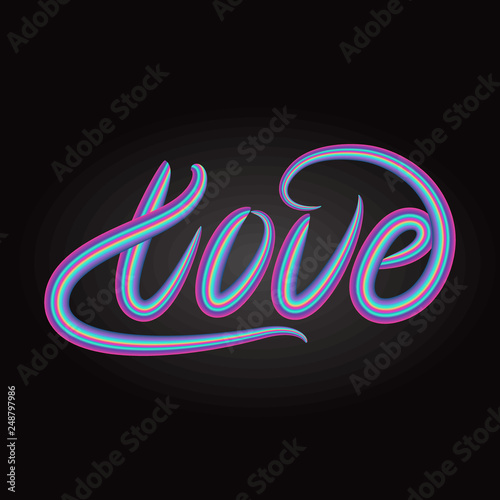 Love lettering word design. Vector illustration.