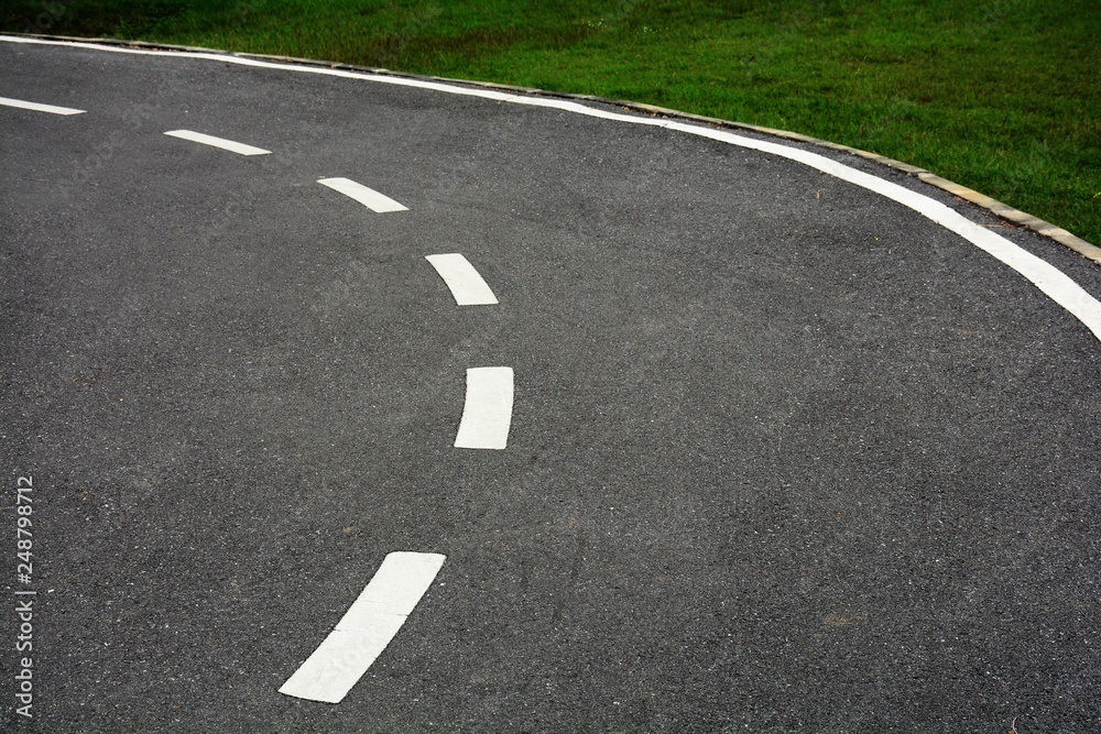 New asphalt texture with white dashed line New asphalt texture with white dashed line