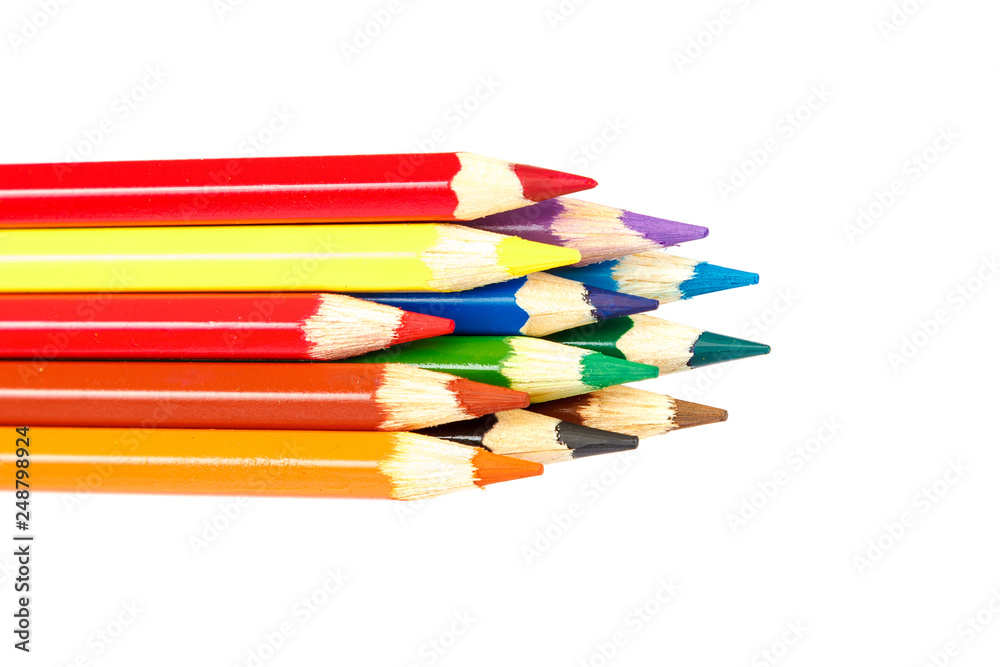 Colored pencils isolated on a white background. Colored pencils isolated on a white background.