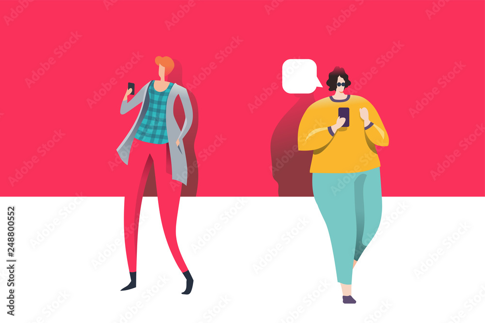 Women activity with Smartphone. Flat Vector illustration Women activity with Smartphone. Flat Vector illustration