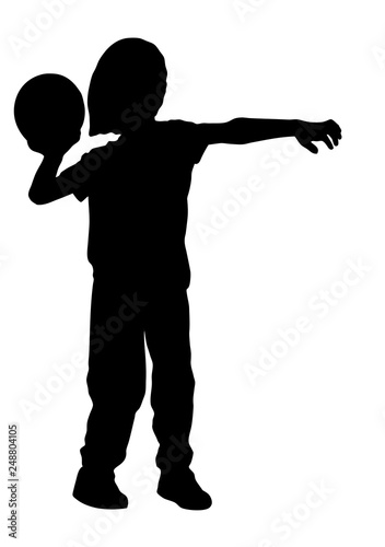 Silhouette of a boy with ball