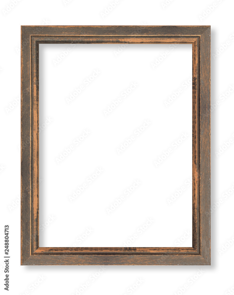 wide wooden frame isolated on white wide wooden frame isolated on white