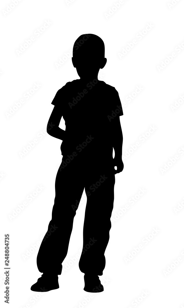 Stock Silhouette of little boy