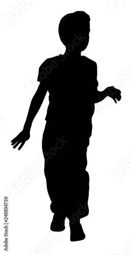 Stock Silhouette of little boy
