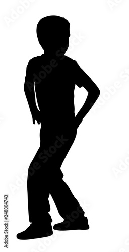 Stock Silhouette of little boy