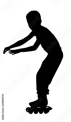 Little boy on roller skates