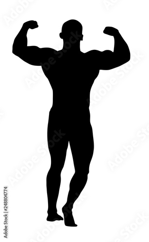 Silhouette of a bodybuilder