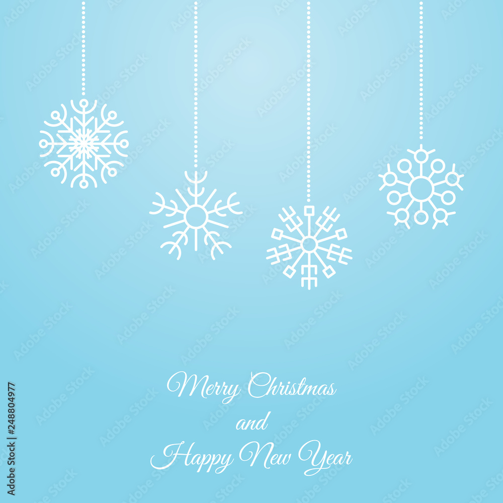 Christmas background with snowflake garland
