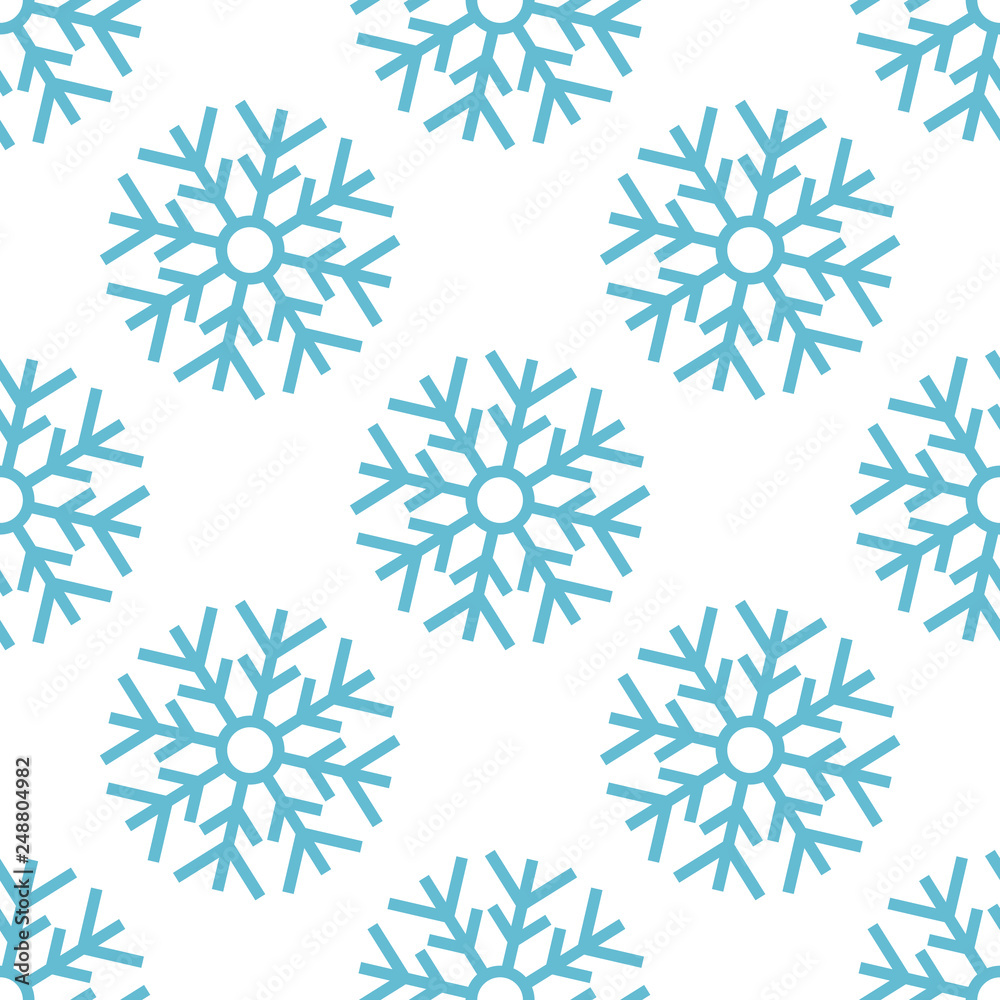 Seamless Pattern with Blue Christmas Snowflake Seamless Pattern with Blue Christmas Snowflake