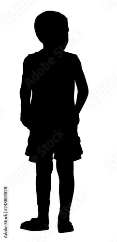 Stock Silhouette of little boy