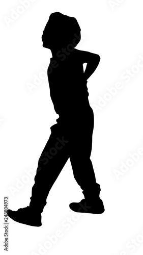 Stock Silhouette of little boy