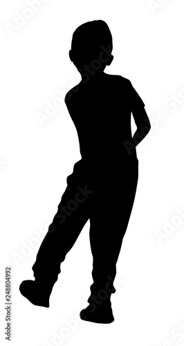 Stock Silhouette of little boy