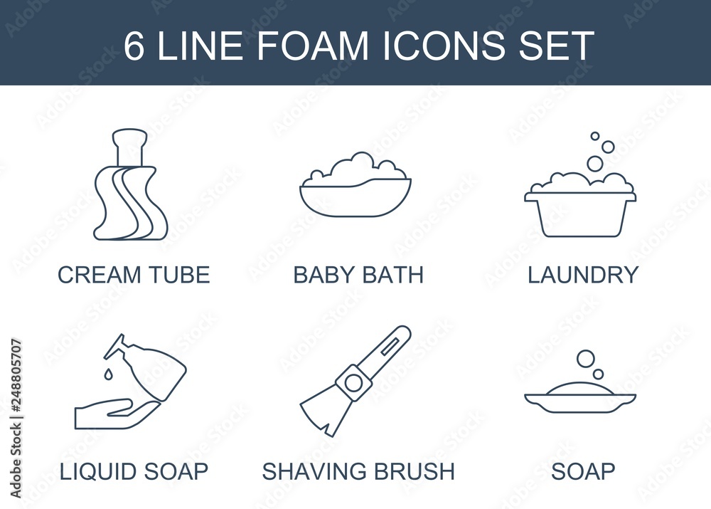 6 foam icons