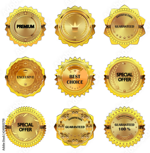 Set of vintage  metal  design elements on white background..