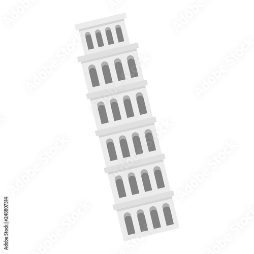Tower of pisa icon. Flat illustration of tower of pisa vector icon for web design