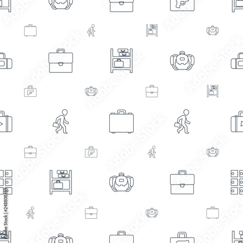 luggage icons pattern seamless white background