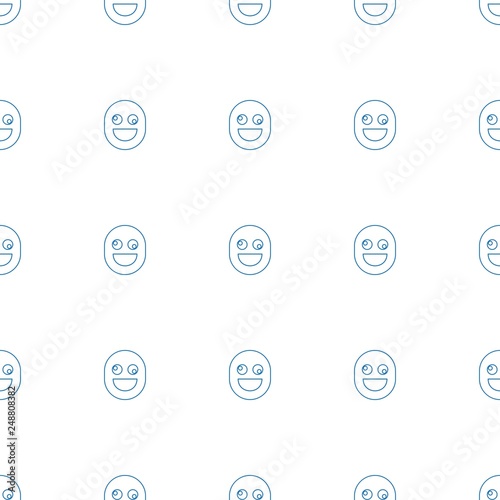 crazy emot icon pattern seamless white background