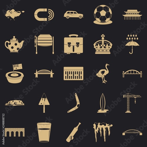 Relocation icons set. Simple set of 25 relocation vector icons for web for any design