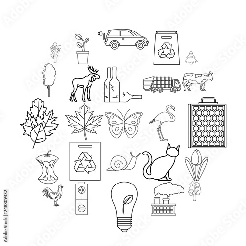 Urbanization icons set. Outline set of 25 urbanization vector icons for web isolated on white background