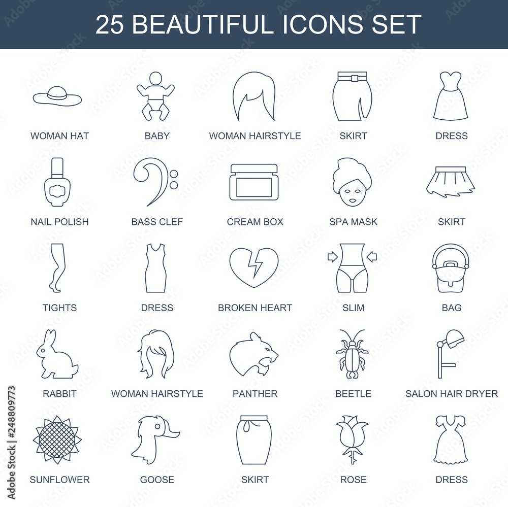 Naklejka premium 25 beautiful icons
