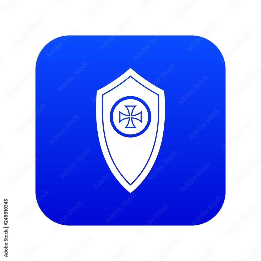 Shield icon digital blue for any design isolated on white vector illustration