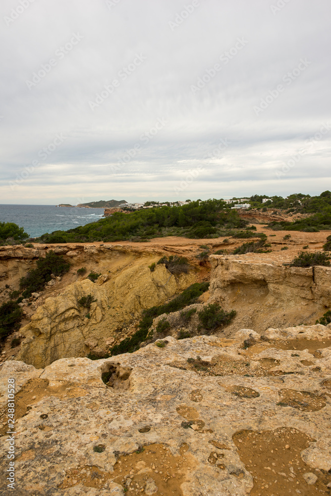 The coast in Llentia on the island of Ibiza