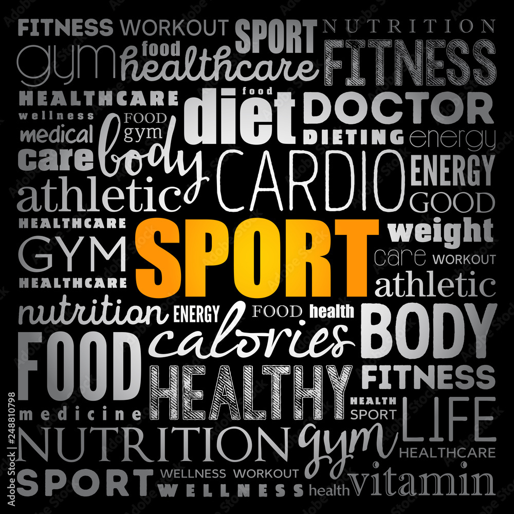 Fototapeta premium SPORT word cloud, fitness, health concept