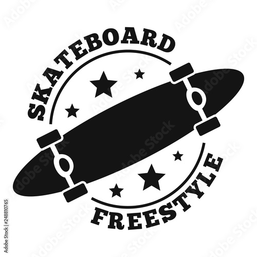 Skateboard style logo. Simple illustration of skateboard style vector logo for web design isolated on white background