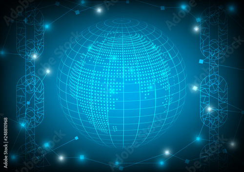 Blockchain technology concept vector