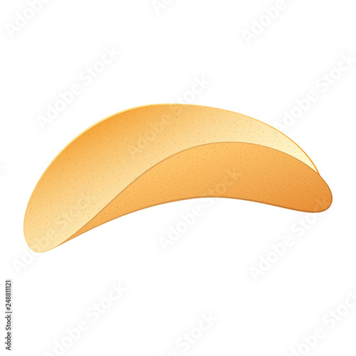 Cheese chips icon. Realistic illustration of cheese chips vector icon for web design isolated on white background
