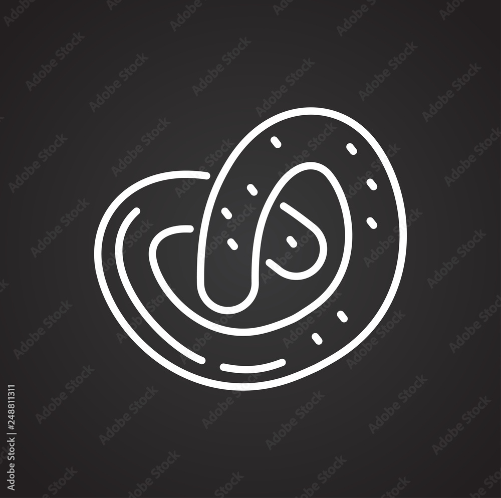 Pretzel outline icon black background for graphic and web design, Modern simple vector sign. Internet concept. Trendy symbol for website design web button or mobile app Pretzel outline icon black background for graphic and web design, Modern simple vector sign. Internet concept. Trendy symbol for website design web button or mobile app