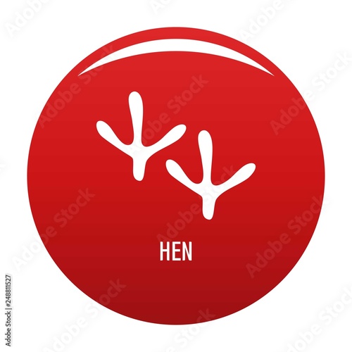 Hen step icon. Simple illustration of hen step vector icon for any design red