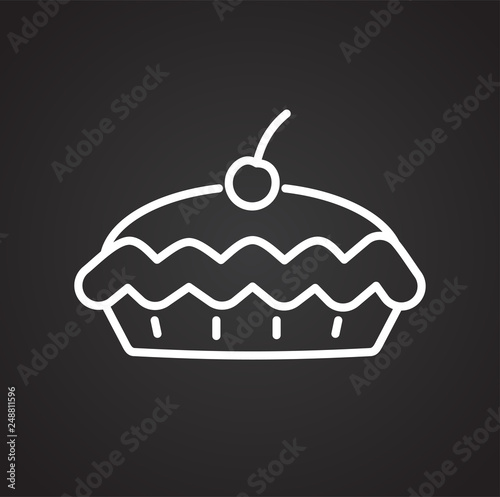 Pie outline icon on black background for graphic and web design, Modern simple vector sign. Internet concept. Trendy symbol for website design web button or mobile app