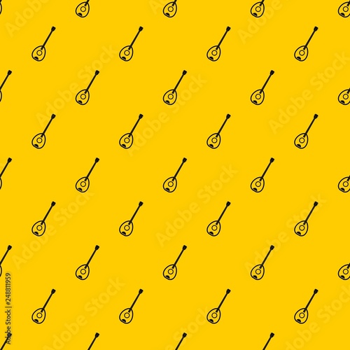 Saz turkish music instrument pattern seamless vector repeat geometric yellow for any design