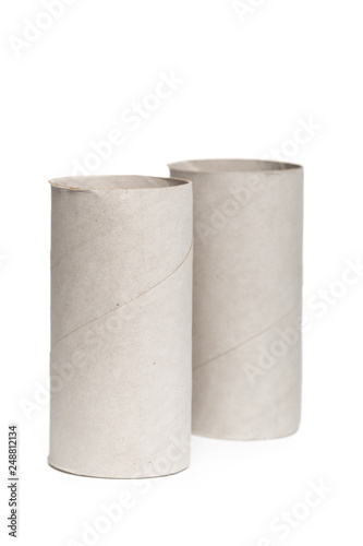 Leftover tissue paper roll on isolate background.